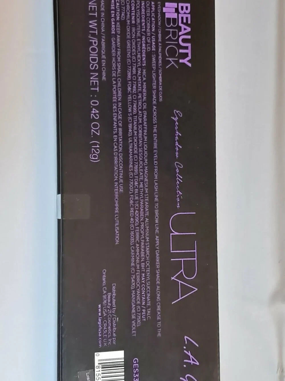 L.A. Girl Beauty Brick Eyeshadow Palette Ultra 12 Shades New Sealed